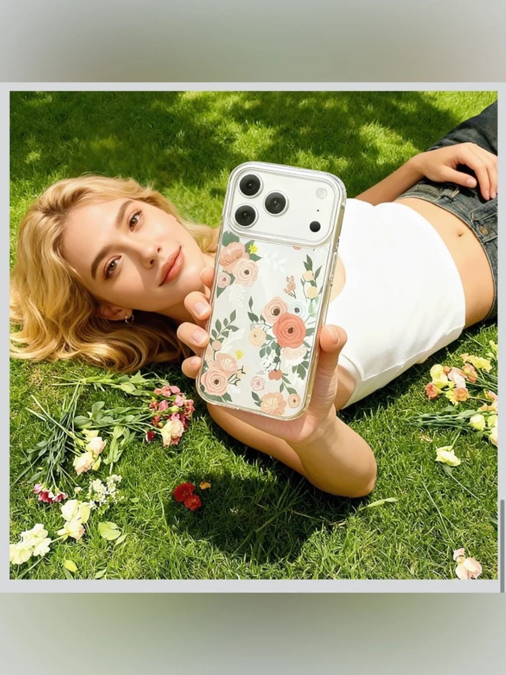 NWT~ iPhone 17 Pro Max Clear Floral Shockproof Case